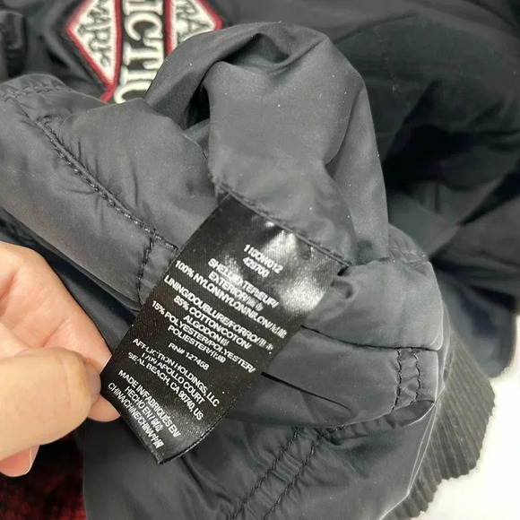 Affliction Jacket Bomber Coat Reversible Plaid American Custom Red Black Small * - Picture 11 of 13